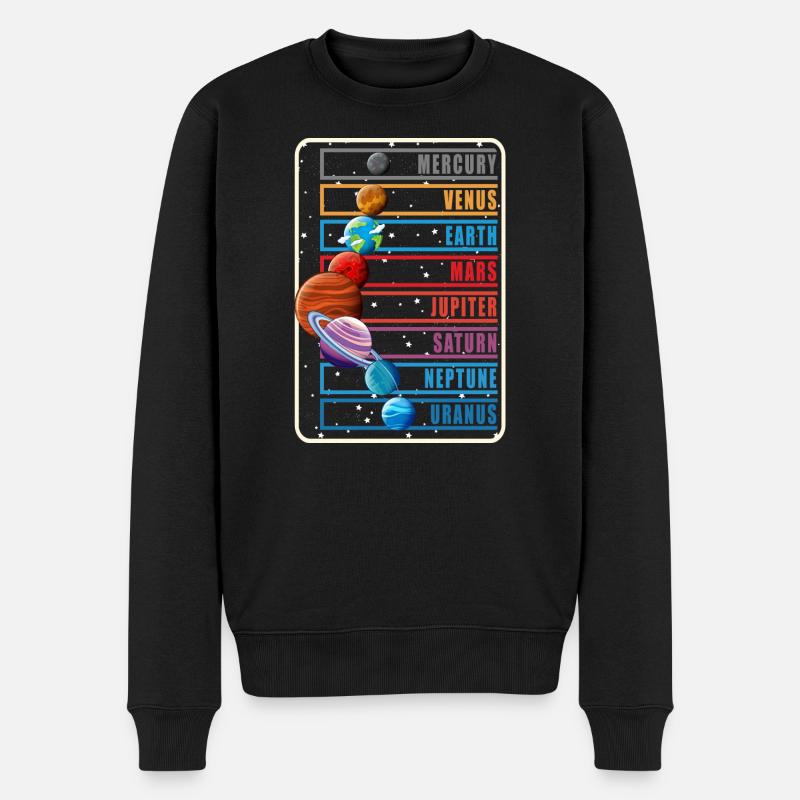 Sonnensystem Planeten Astronom Wissenschaft - Männer Premium Bio Pullover - Schwarz