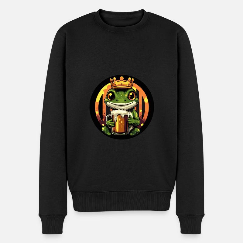 Echse Bier - Männer Premium Bio Pullover - Schwarz