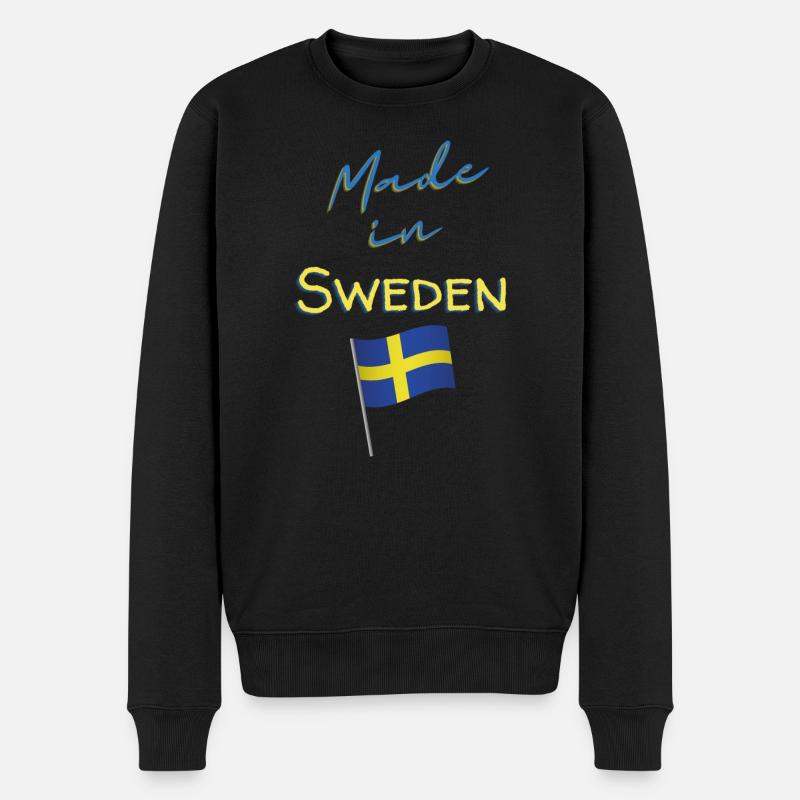 Fabriqué en Suède drapeau suédois - Pull Premium bio Homme - noir