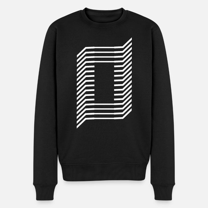 Eindeutige Zahl 0 "Weiß" - Männer Premium Bio Pullover - Schwarz