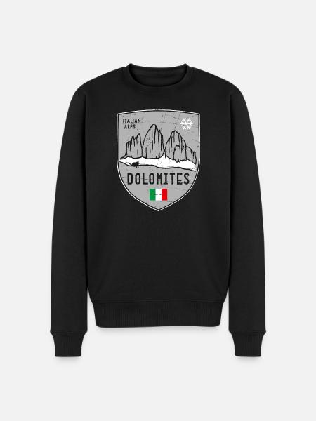 Tre Cime Dolomiti Italia Stemma - Maglione ecologico premium da uomo - nero