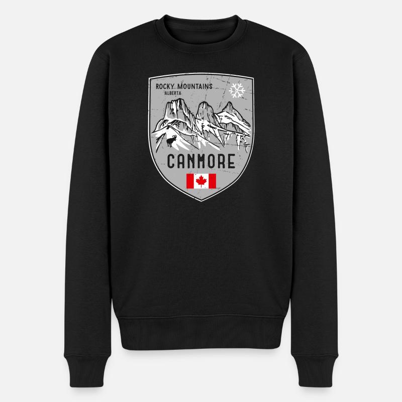 Canmore Three Sisters Canada Armoiries - Pull Premium bio Homme - noir