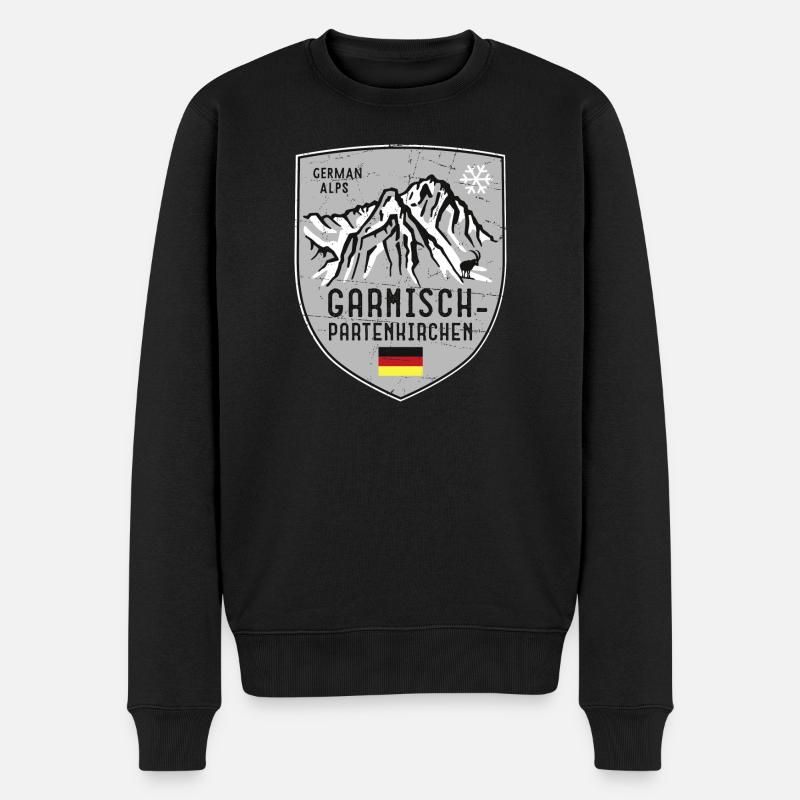 Garmisch Zugspitze Deutschland Wappen - Männer Premium Bio Pullover - Schwarz