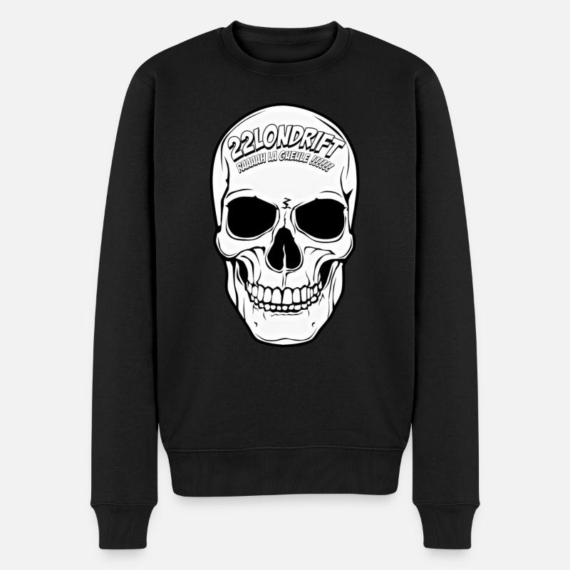 22LONSKULL whiteface - Pull Premium bio Homme - noir