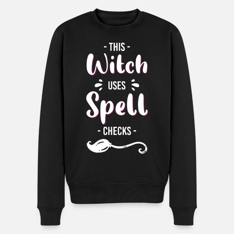 Hexenbesen Zaubern Walpurgisnacht - Männer Premium Bio Pullover - Schwarz