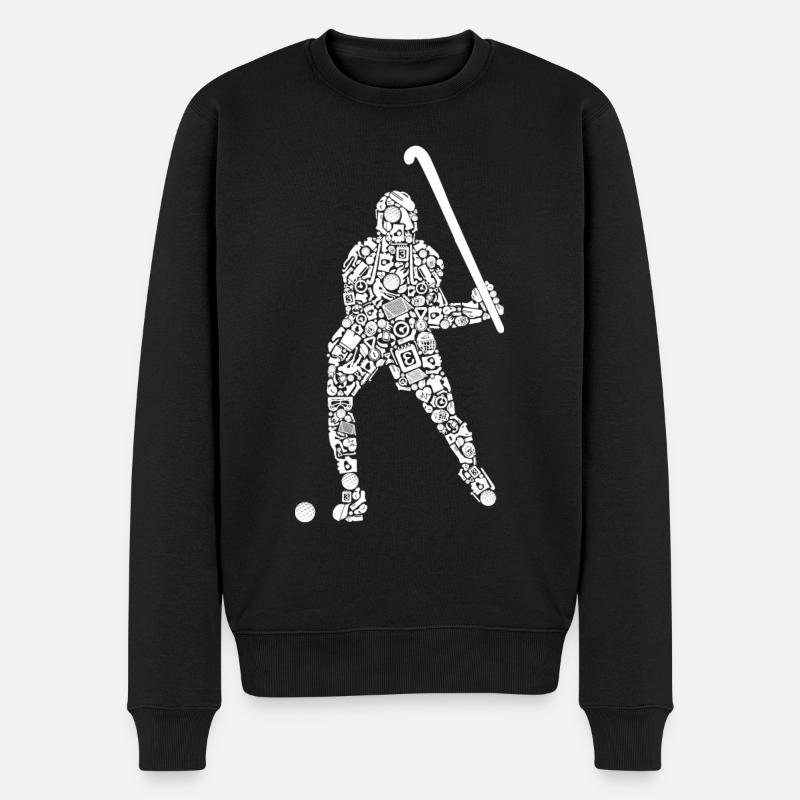 Feldhockey Symbole Hockey Jungen Hockeyspieler - Männer Premium Bio Pullover - Schwarz