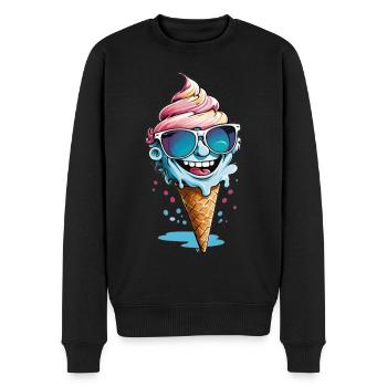 Eiscreme - Männer Premium Bio Pullover - Schwarz - Vorne - Nico (187cm)