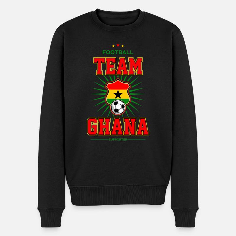 Ghana - Männer Premium Bio Pullover - Schwarz
