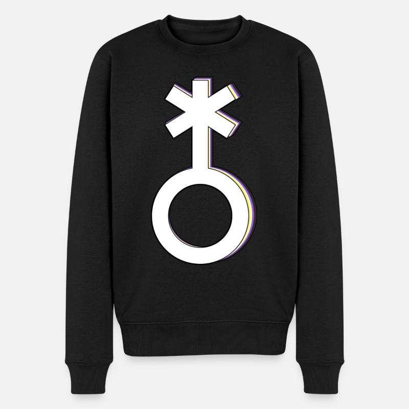 Nonbinär Symbol Non-Binär Nichtbinär Künstlerisch - Männer Premium Bio Pullover - Schwarz
