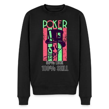 Poker Player Skill Luck - Men's Premium Organic Jumper - black - Front - Nico (187cm)