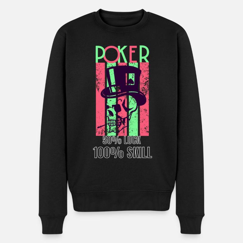 Joueur de poker Skill Luck - Pull Premium bio Homme - noir