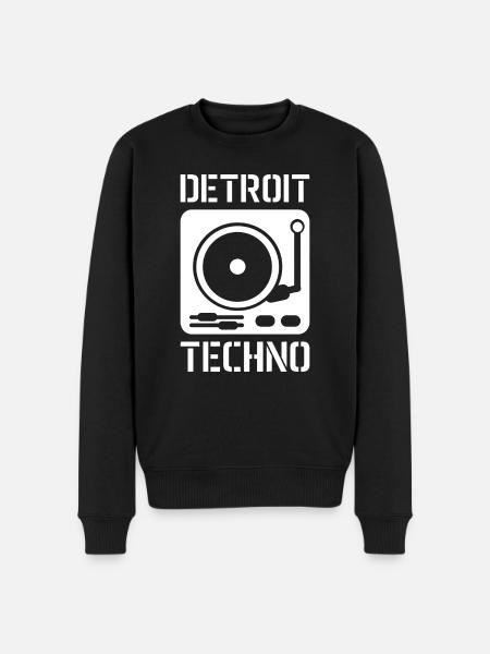 Detroit techno cadeau rave gezegde - Mannen Premium Bio sweater - zwart