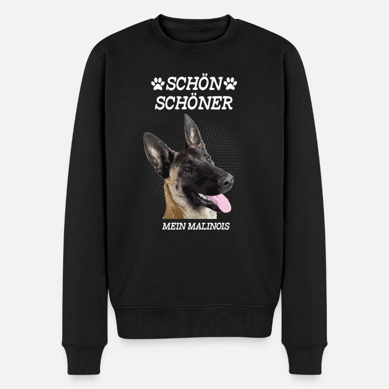 Schön Schöner Mein Malinois - Männer Premium Bio Pullover - Schwarz