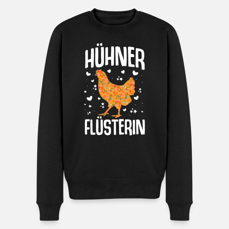 Hühner Flüsterin - Männer Premium Bio Pullover - Schwarz