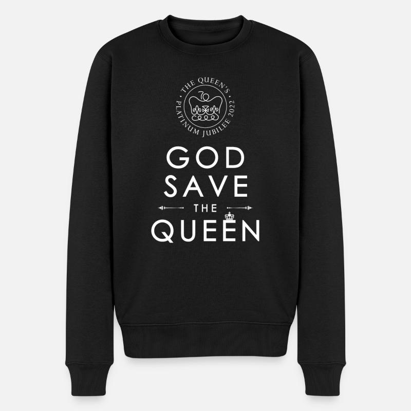 Queen's Platinum Jubilee, God save the Queen - Männer Premium Bio Pullover - Schwarz
