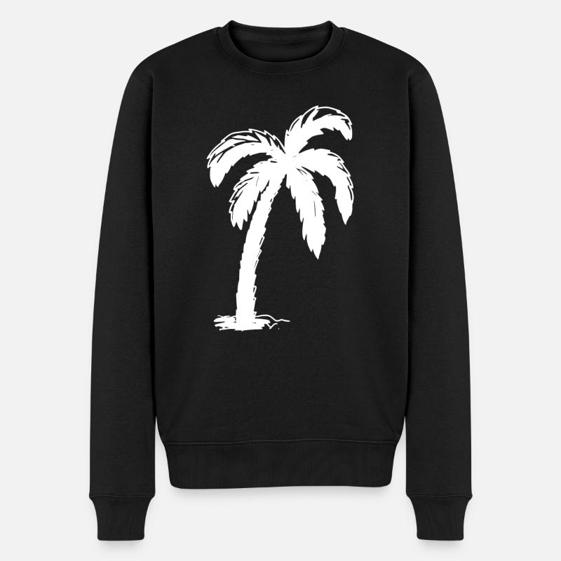 Pop Art | Palme - Männer Premium Bio Pullover - Schwarz