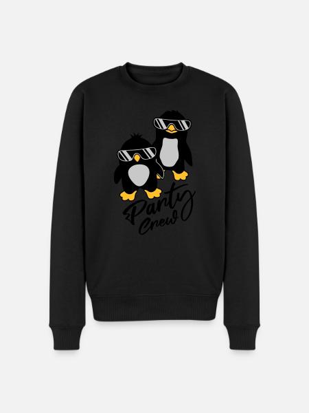 Party Crew Penguin Friends - Men's Premium Organic Jumper - black