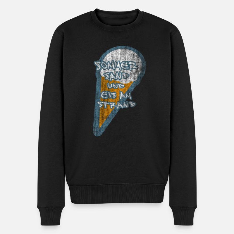 EIS AM STRAND SOMMER - Männer Premium Bio Pullover - Schwarz