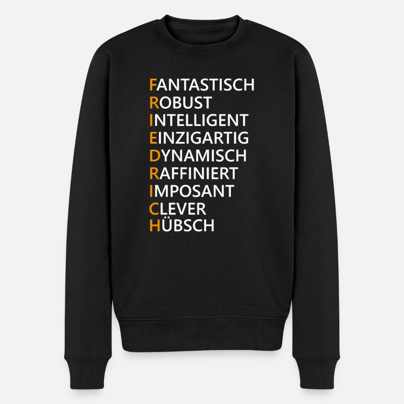 Friedrich Name Geschenk - Männer Premium Bio Pullover - Schwarz
