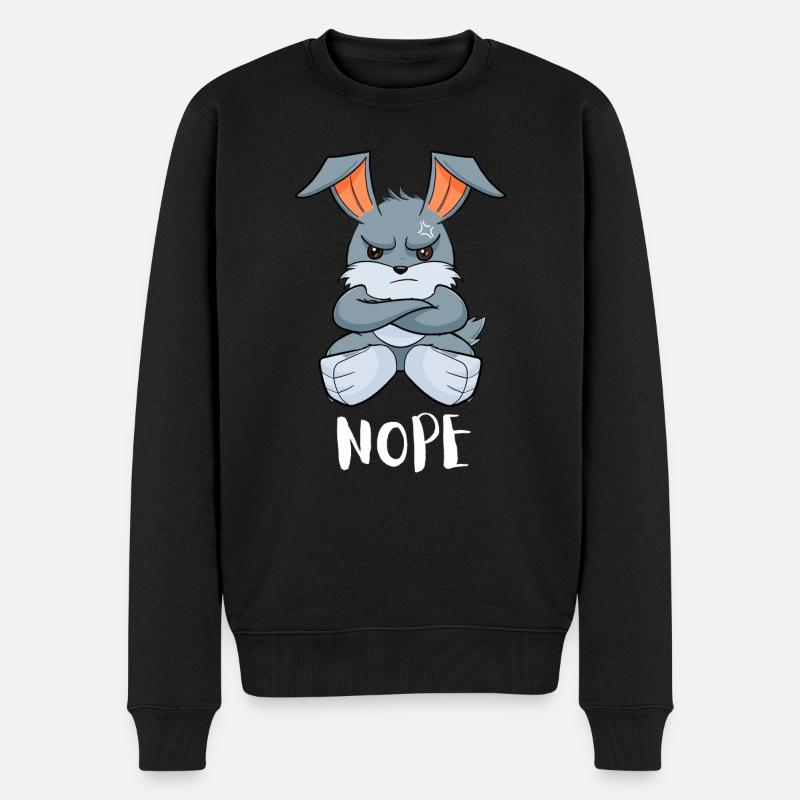 Non Lapin paresseux drôle - Pull Premium bio Homme - noir