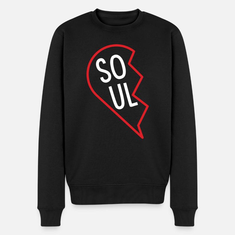 halbes Herz (1/2) - Geschenkidee - Soulmate - Männer Premium Bio Pullover - Schwarz