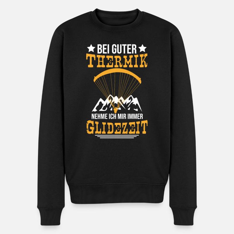 Paraglider Paragleiten Ich nehme mir Gleitzeit - Männer Premium Bio Pullover - Schwarz