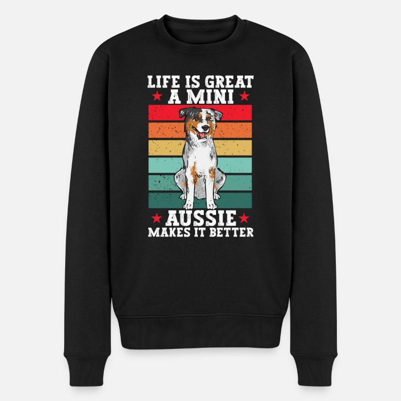 Miniature Australian Shepherd - Men's Premium Organic Jumper - black