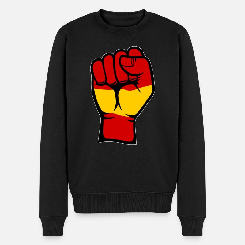 Spanien Flagge Faust Hand Symbol - Männer Premium Bio Pullover - Schwarz