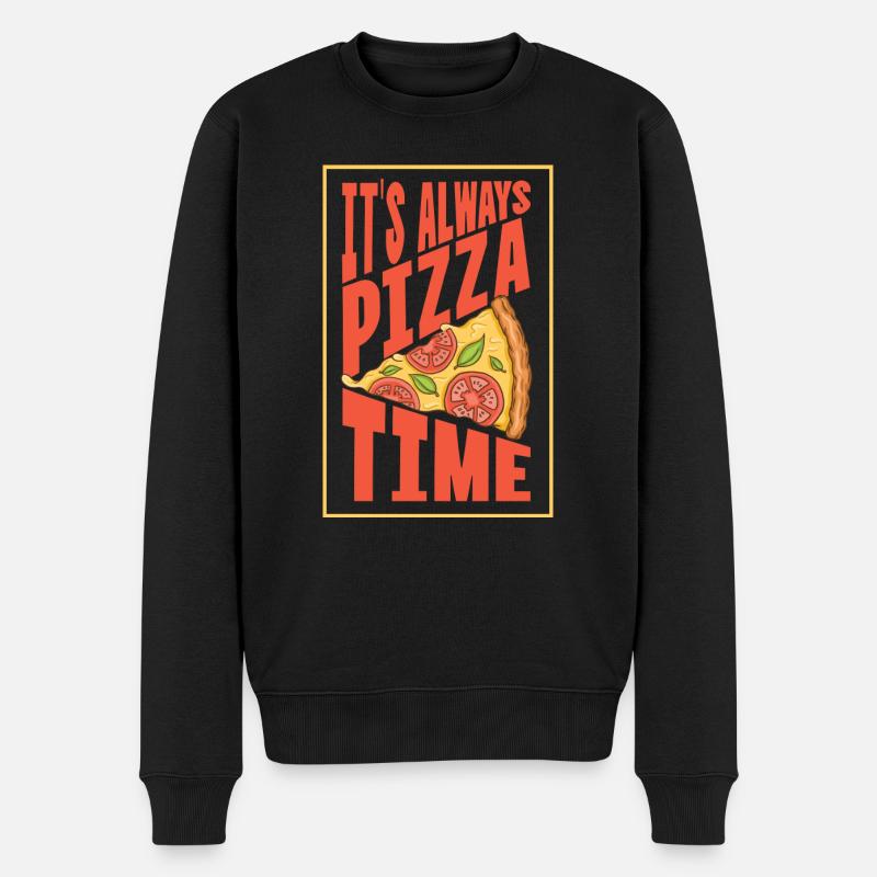 C’est toujours l’heure de la pizza - Pull Premium bio Homme - noir