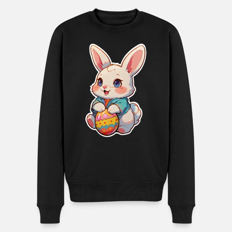 Osterhase kindlich - Männer Premium Bio Pullover - Schwarz
