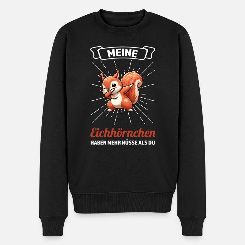 Eichhörnchen Tier Eichhörnchen-Liebhaber Geschenk - Männer Premium Bio Pullover - Schwarz