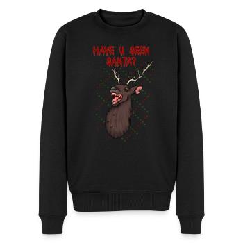 Deer Evil Dark Christmas Saying - Men's Premium Organic Jumper - black - Front - Nico (187cm)