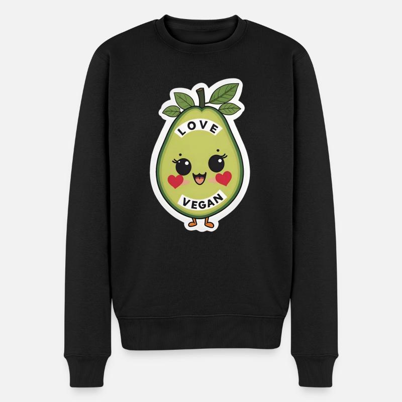 Love Vegan - Männer Premium Bio Pullover - Schwarz