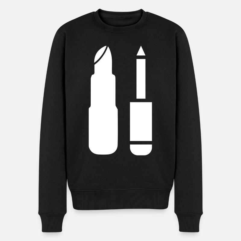 Make Up Kosmetik - Männer Premium Bio Pullover - Schwarz