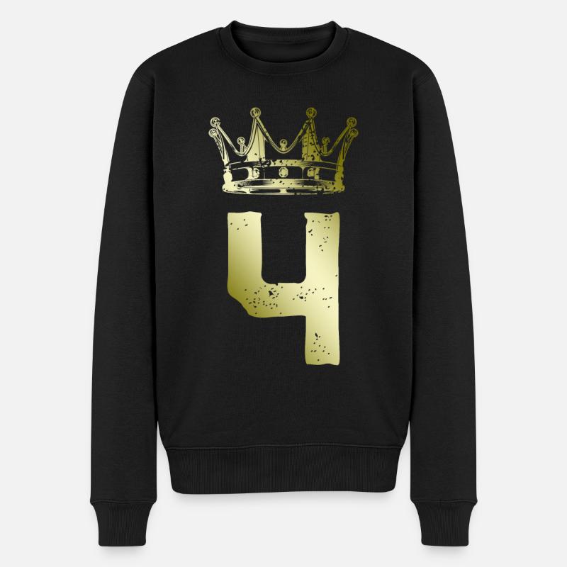 4 Couronne numérique - Pull Premium bio Homme - noir