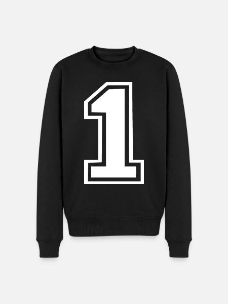 1 - Männer Premium Bio Pullover - Schwarz