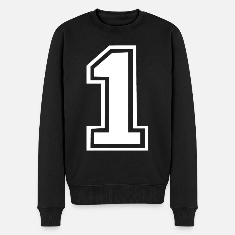 1 - Männer Premium Bio Pullover - Schwarz