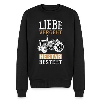 Liebe vergeht Hektar besteht - Männer Premium Bio Pullover - Schwarz - Vorne - Nico (187cm)