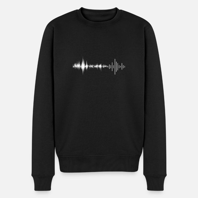Schallwellen Dark Edition - Männer Premium Bio Pullover - Schwarz