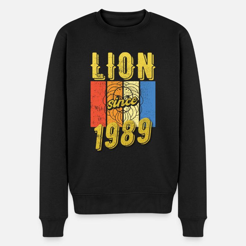 Léo 1989 Zodiac Cadeau d’anniversaire - Pull Premium bio Homme - noir