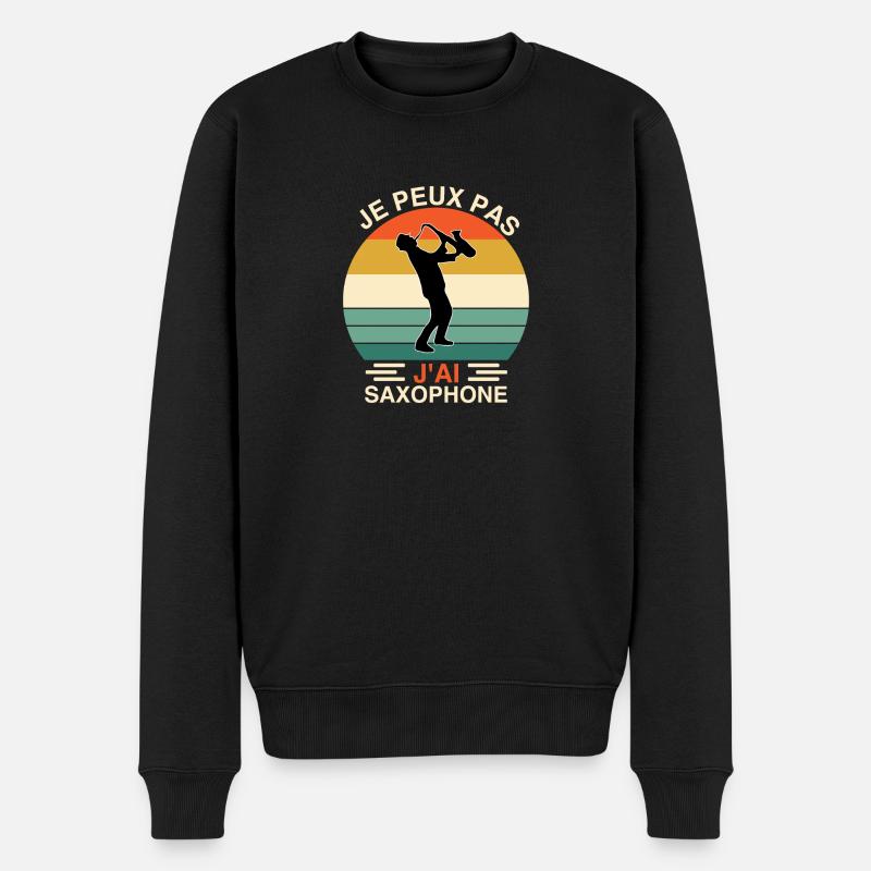 Ich kann kein Saxophon haben. Musiker Geschenk. - Männer Premium Bio Pullover - Schwarz