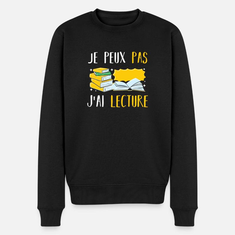 Ich kann es nicht lesen, ich - Männer Premium Bio Pullover - Schwarz