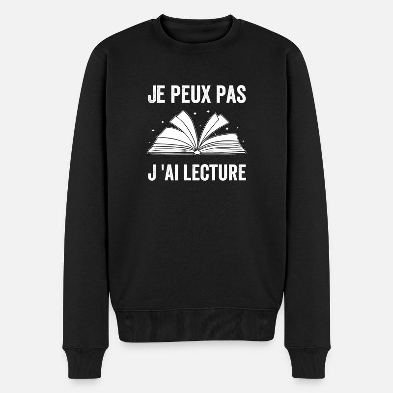 Ich kann es nicht lesen, ich - Männer Premium Bio Pullover - Schwarz