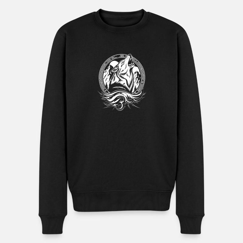 Loup Viking - Pull Premium bio Homme - noir