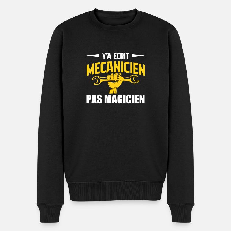 Y'a écrit mécanicien pas magicien - Pull Premium bio Homme - noir