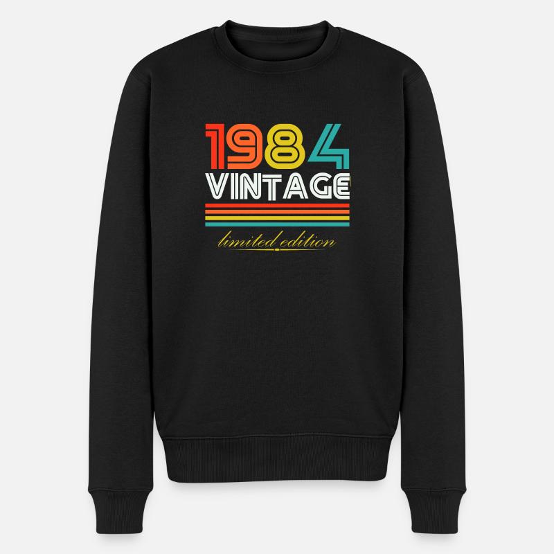 Millésime 1984 Vintage Rétro Cadeau d’anniversaire - Pull Premium bio Homme - noir