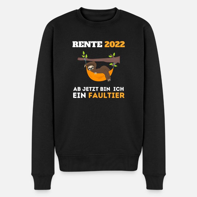 Rente 2022 Faultier Ruhestand - Männer Premium Bio Pullover - Schwarz