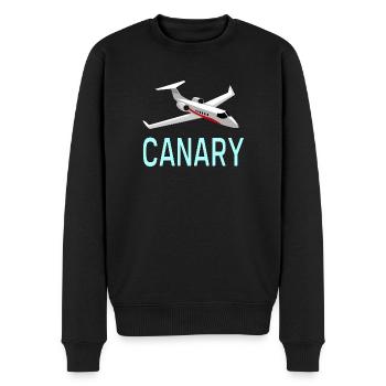 Luftfahrt Canary Jet - Männer Premium Bio Pullover - Schwarz - Vorne - Nico (187cm)