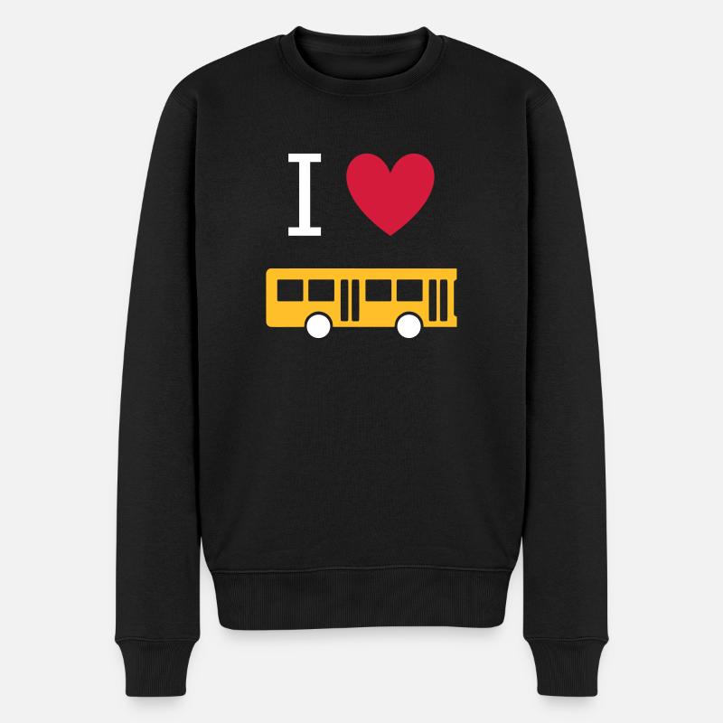 ★ Designfarben änderbar ★ Ich liebe Busse - Männer Premium Bio Pullover - Schwarz