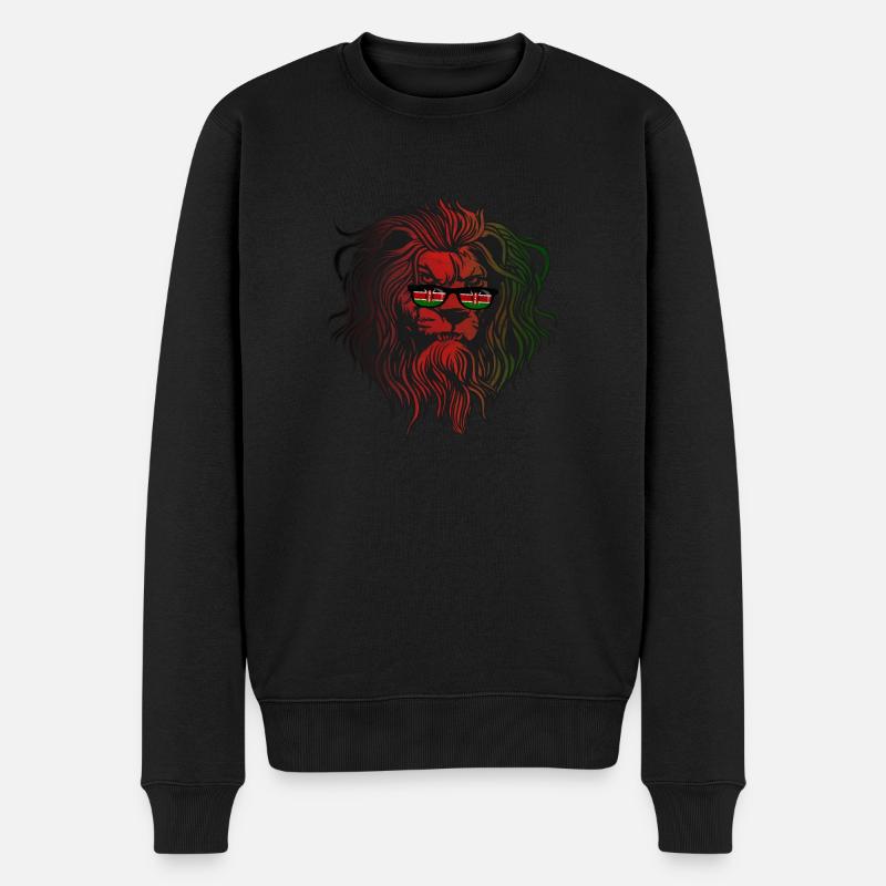 Kenia - Männer Premium Bio Pullover - Schwarz